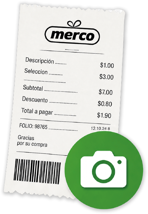Ticket de compra con cámara